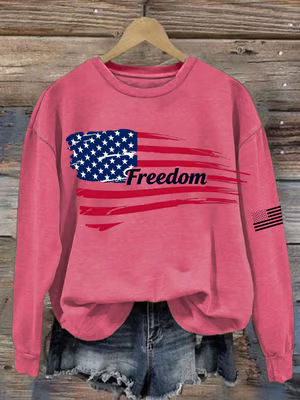 Women's American-Style Freedom Graphic Crewneck Sweatshirt