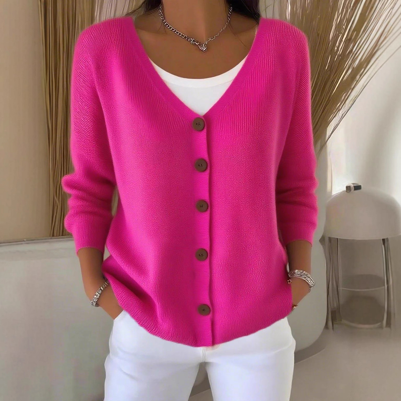 Women's Solid Knit Cardigan Sweater Coat