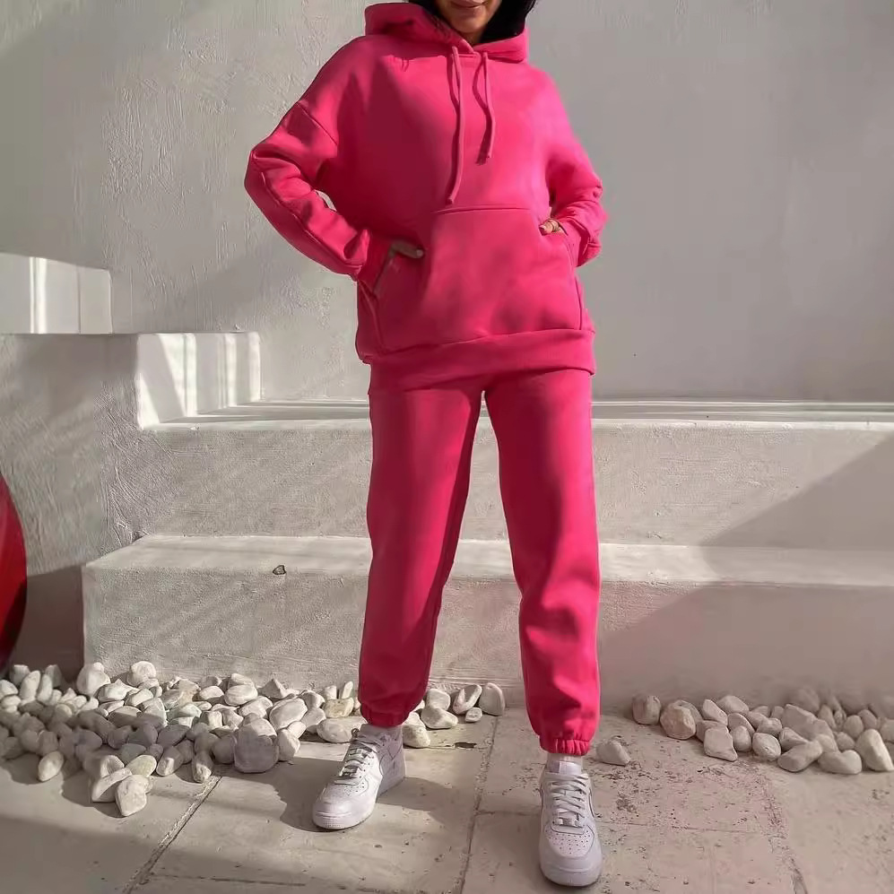 Fleece-Lined Hoodie and Pants Two-Piece Set
