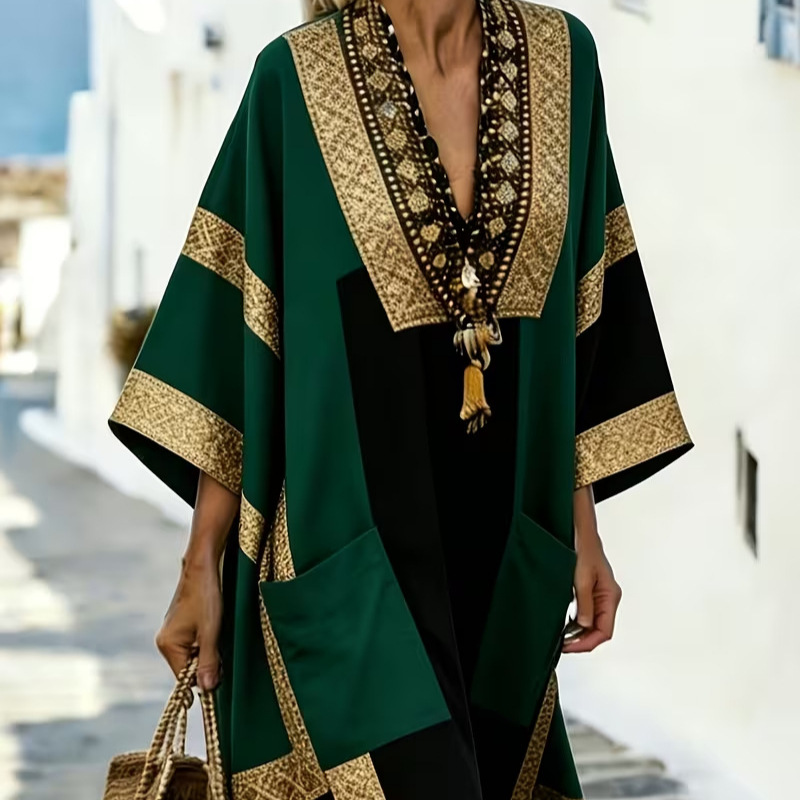 Women's Boho A-Line Midi Dress with 3D Print