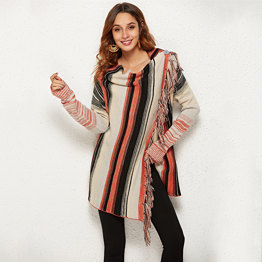 Women's Fringe Tassel Knit Cardigan Sweater Plus Size