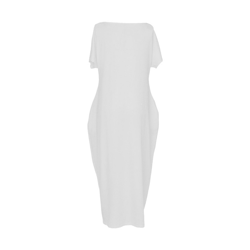 Women's Solid Short-Sleeve Long Casual Dress