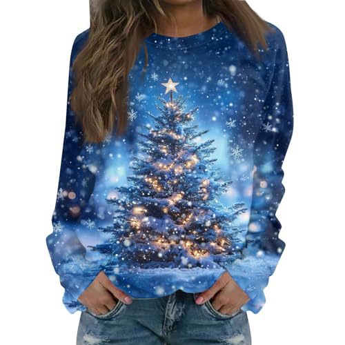 Women's Christmas Snowman Reindeer Print Sweatshirt