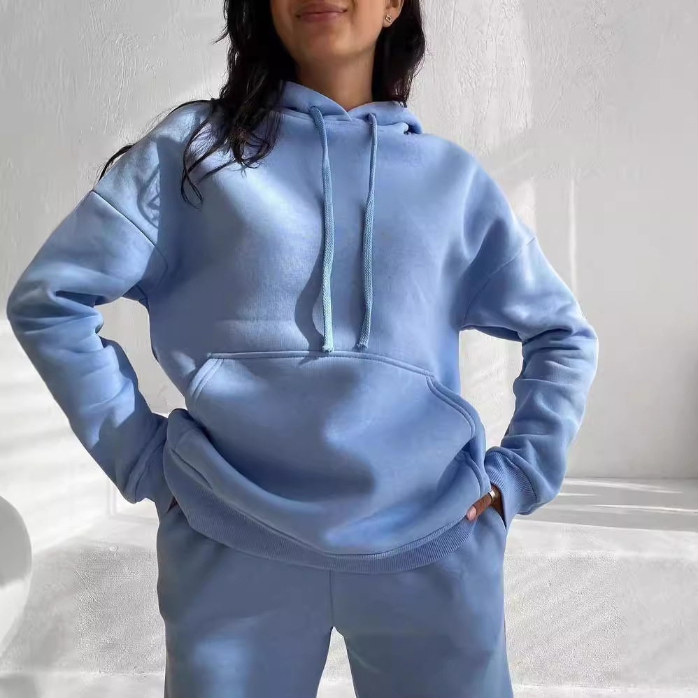 Fleece-Lined Hoodie and Pants Two-Piece Set
