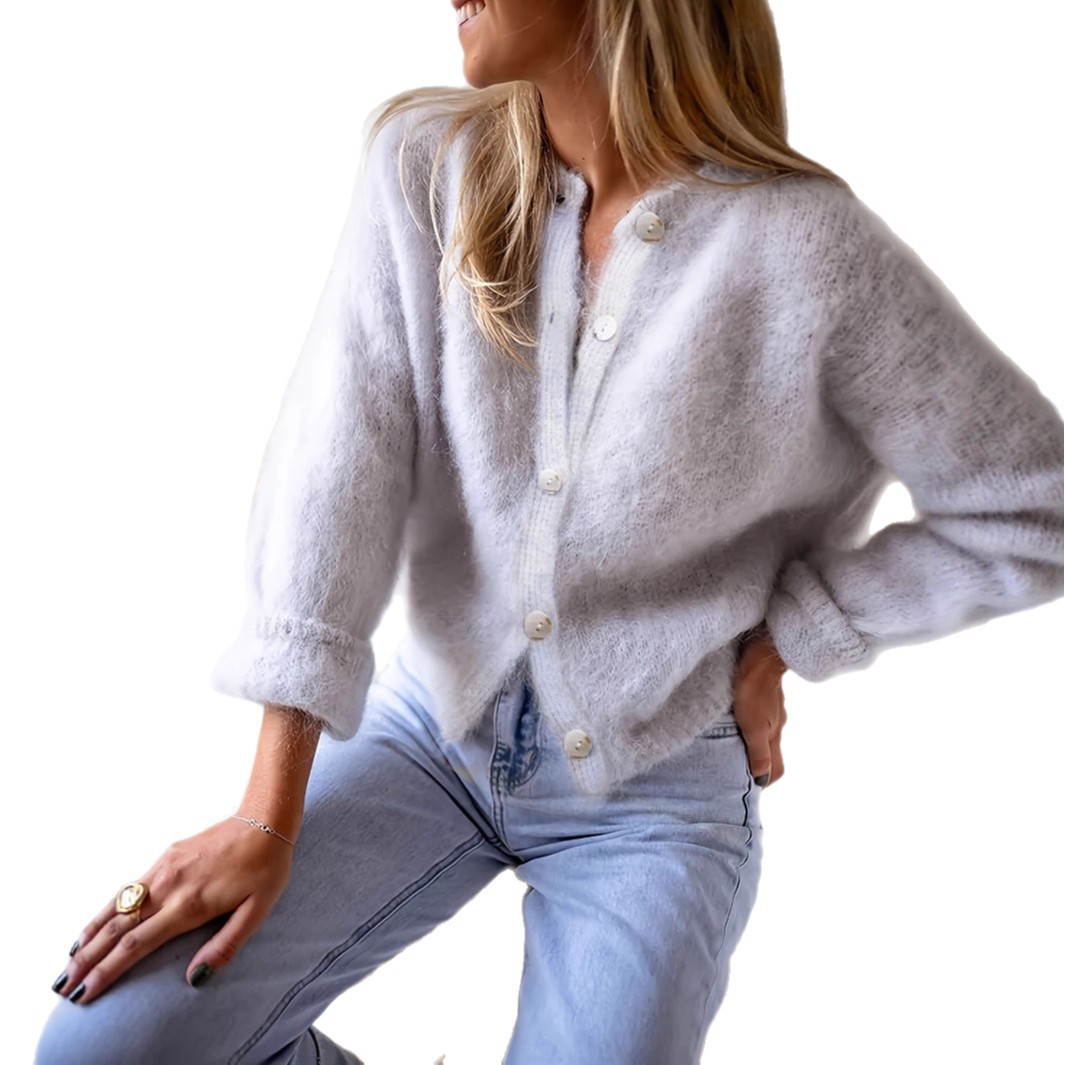 Soft Solid Color Knit Cardigan