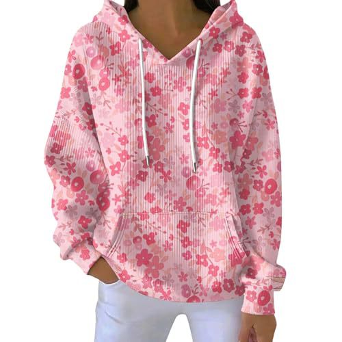 Women's Colorful Striped Print Casual Hoodie