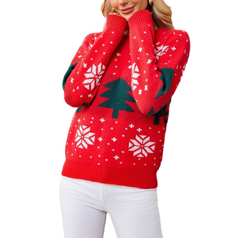Christmas Tree Jacquard Pullover Sweater