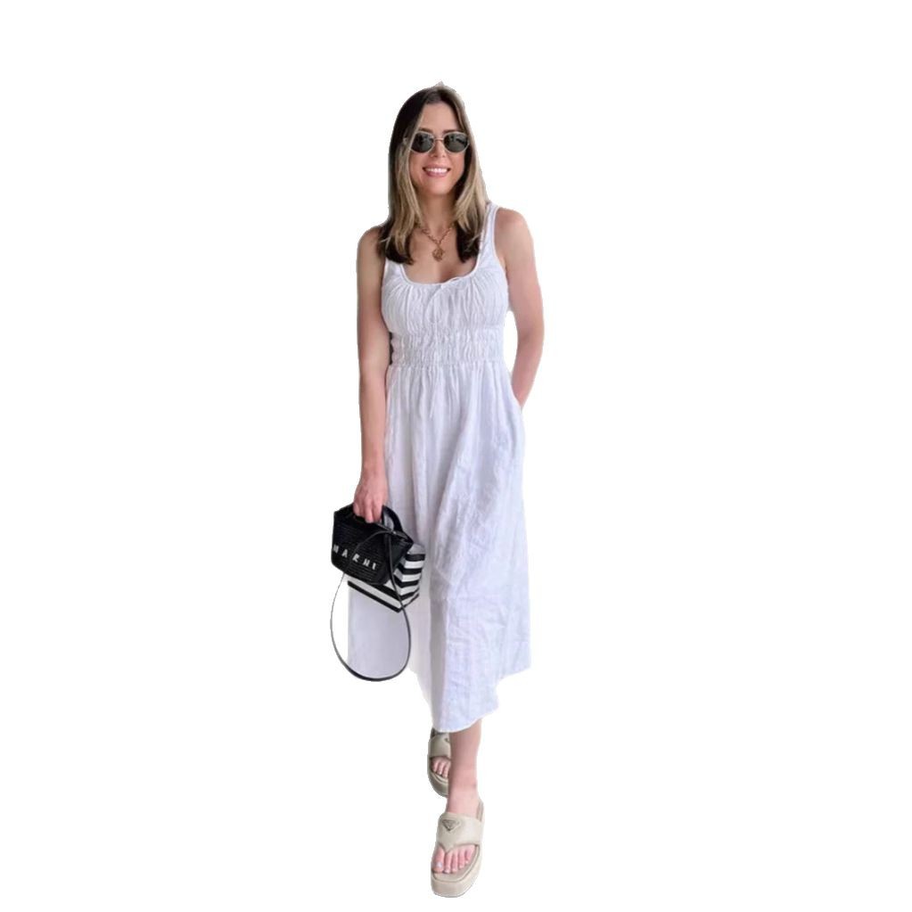 Women's Summer Sleeveless Solid Color Cami Dress