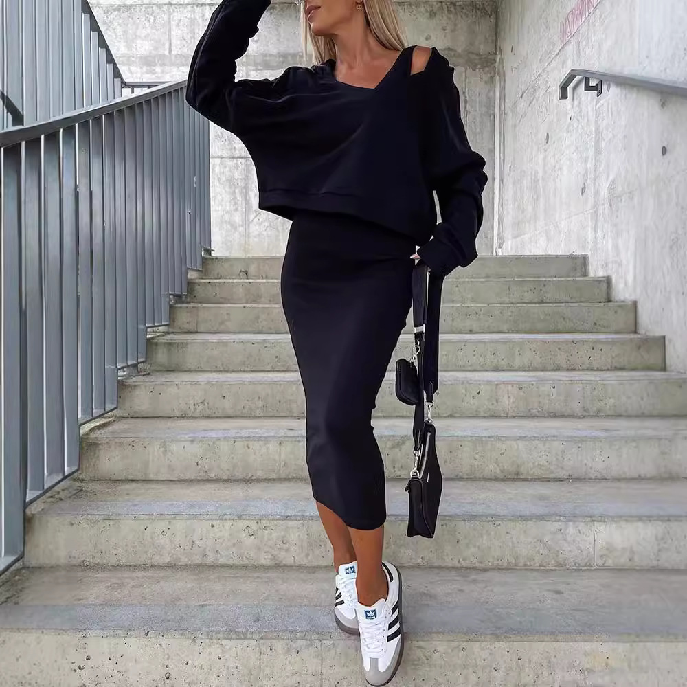 Sleeveless Hooded Dress & Cropped Hoodie Set