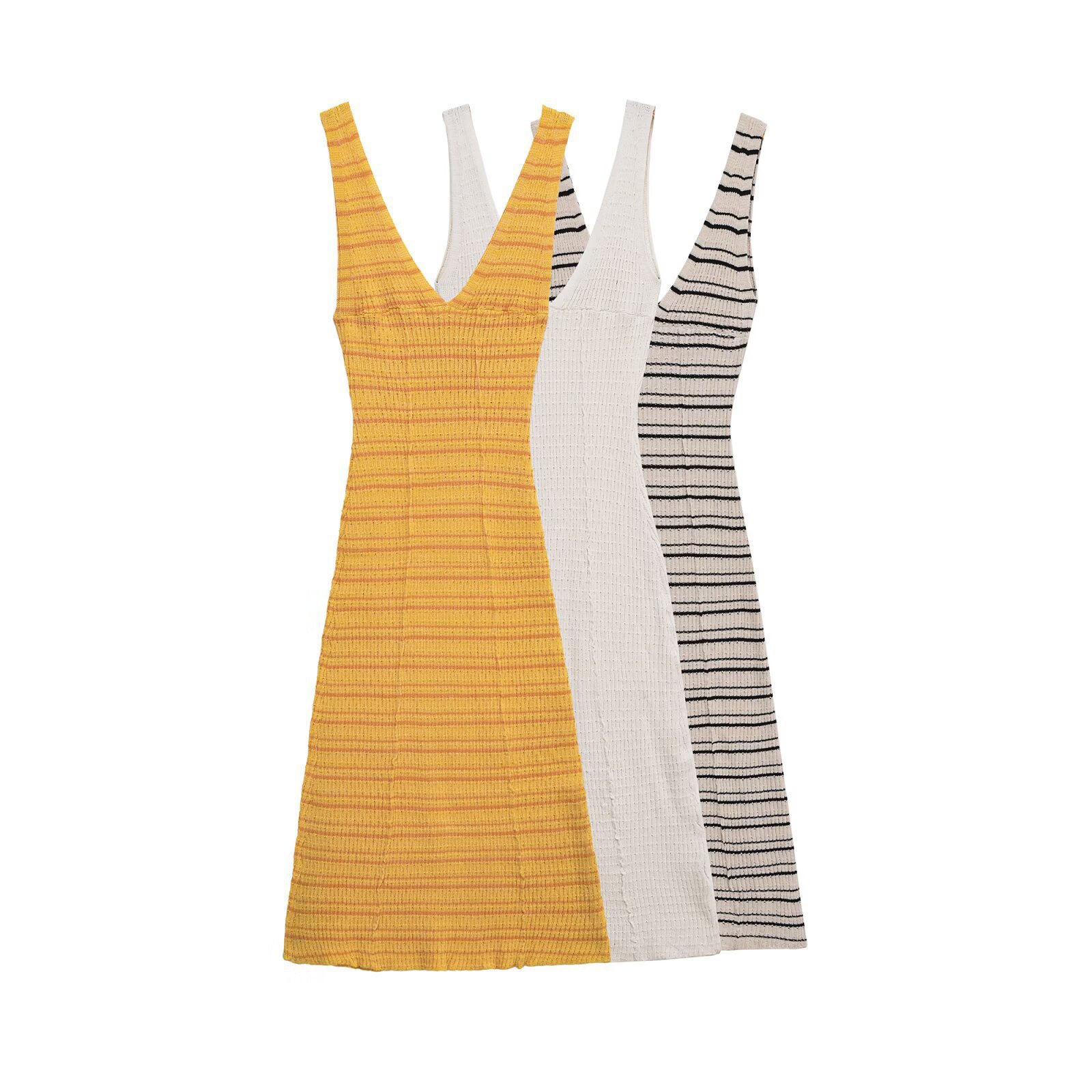 Women's One-Shoulder Striped Bodycon Midi Dress