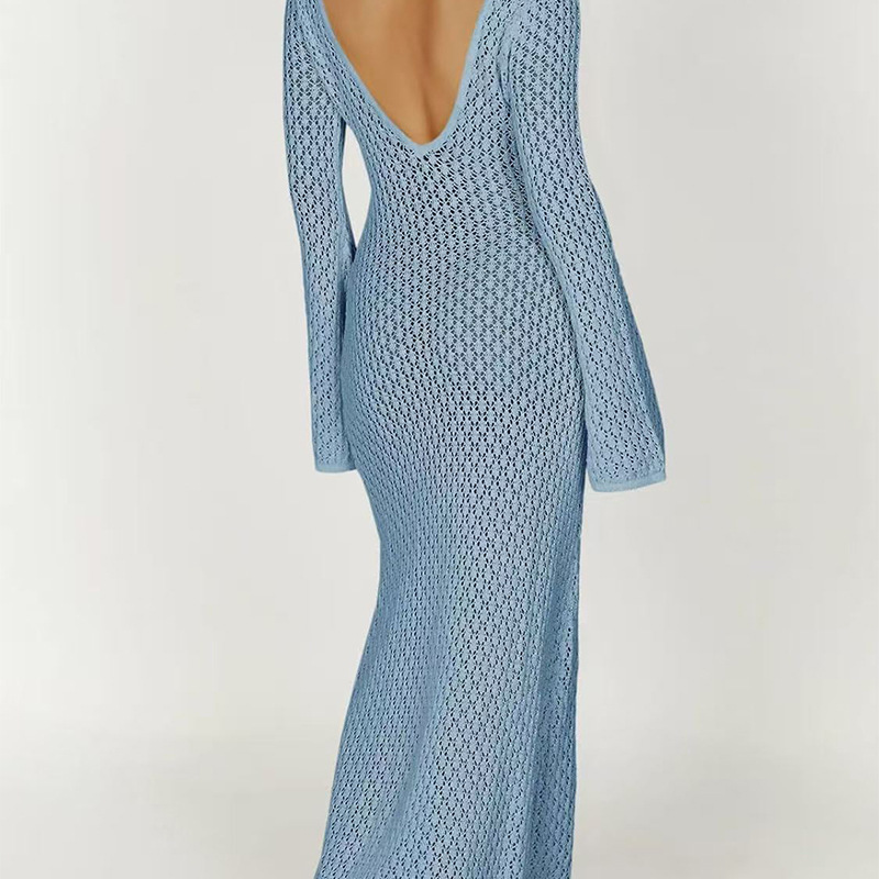 Women's Sheer Cutout Long Beach Cover-Up Dress