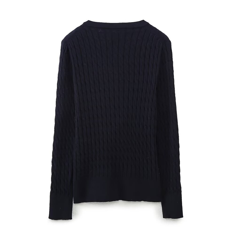 Women's V-Neck Cable Knit Sweater