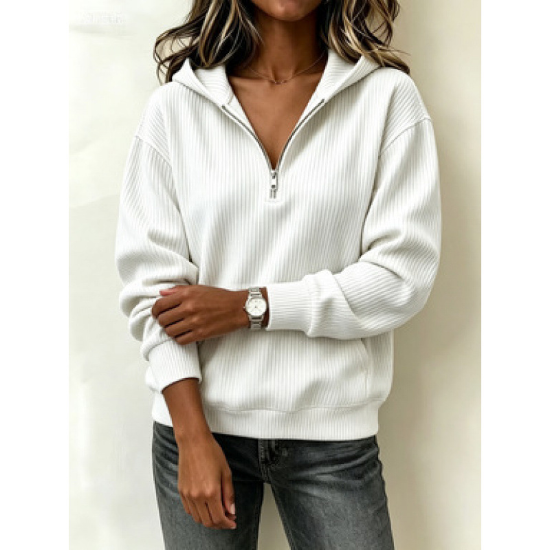 Half-Zip Hooded Sweatshirt Lazy Casual Long Sleeve