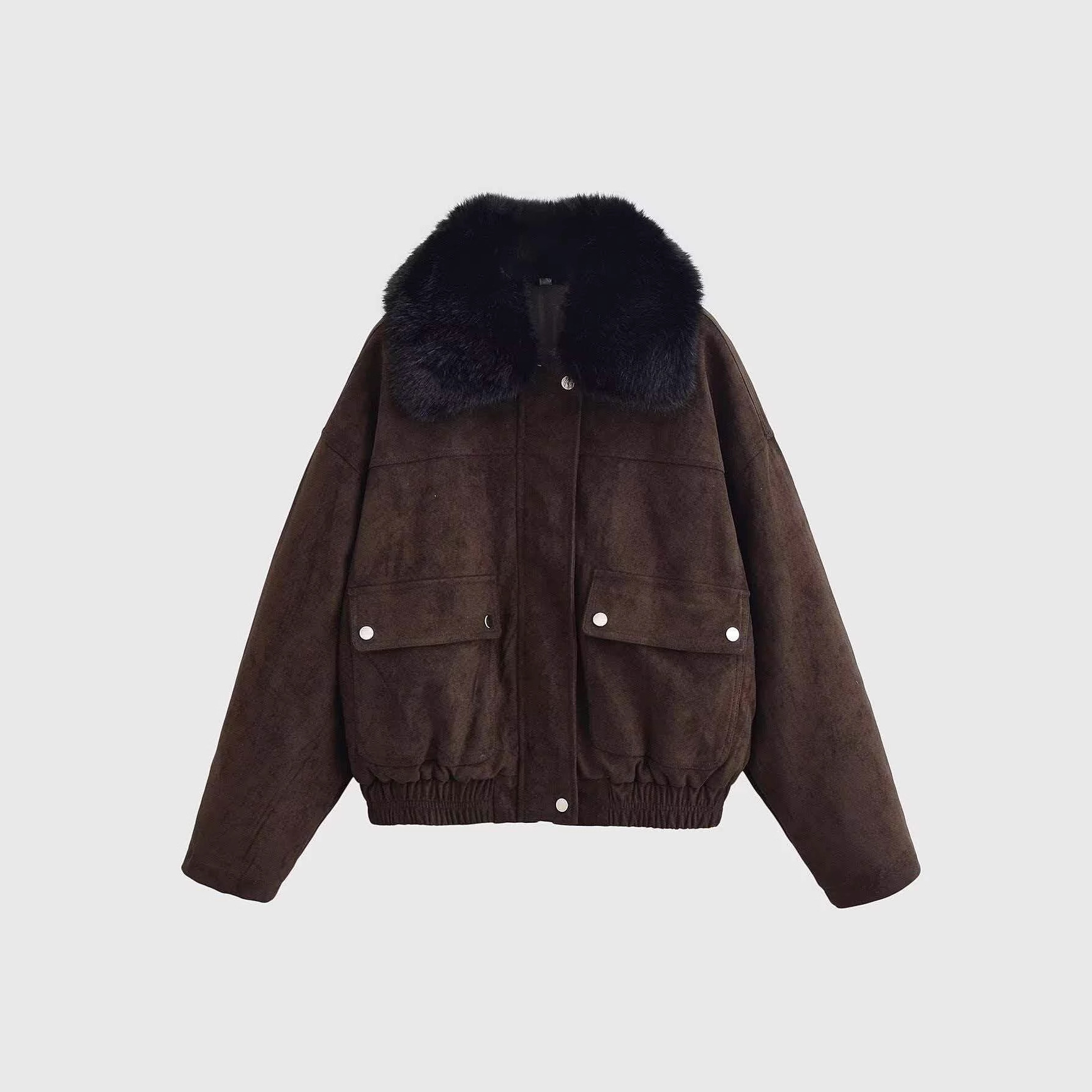 Women's Vintage Faux Suede Zip Jacket