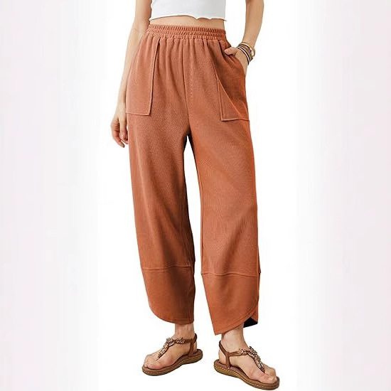 Women's Summer Cropped Harem Pants Casual Loose Fit