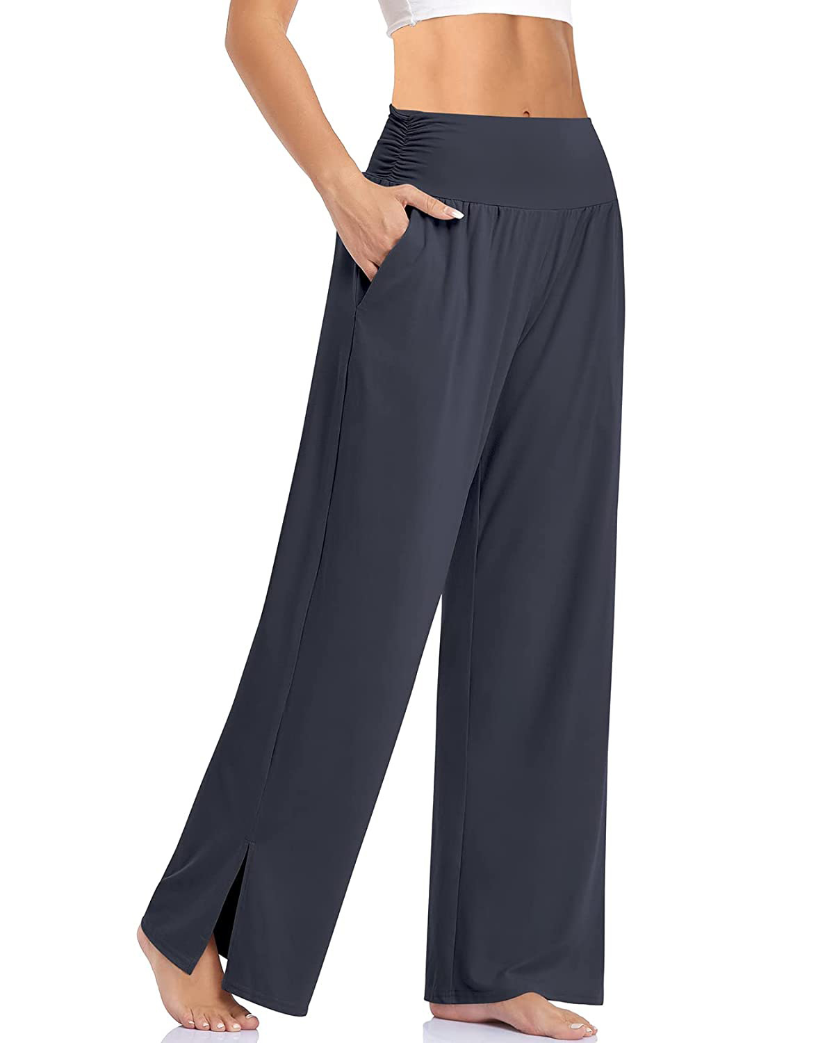Women's Wide-Leg Loose Yoga Pants with Pockets