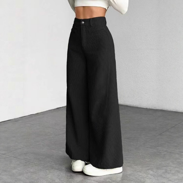 Corduroy High-Waist Wide-Leg Pants for Women