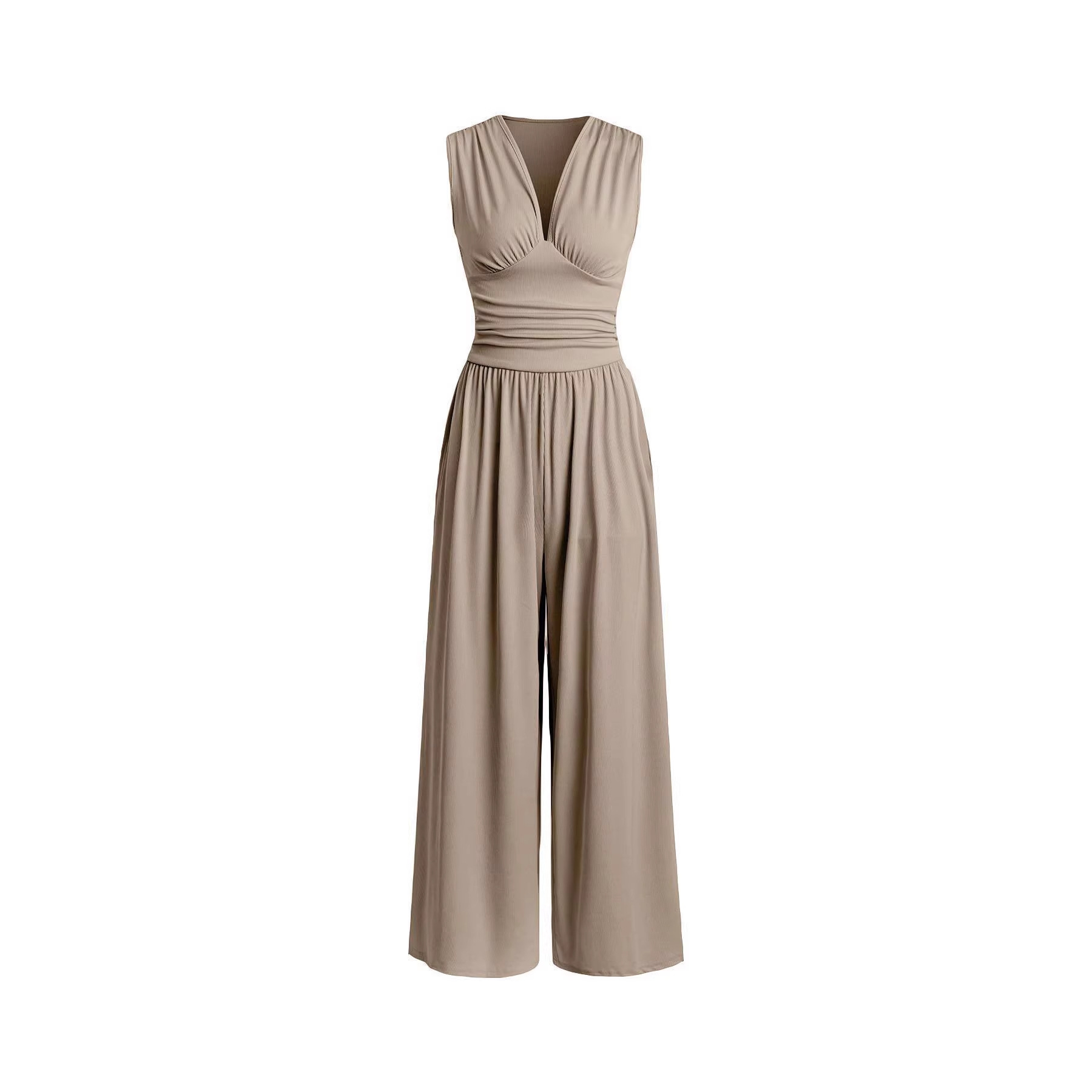 Sleeveless Wide-Leg Jumpsuit for Women, Loose Fit