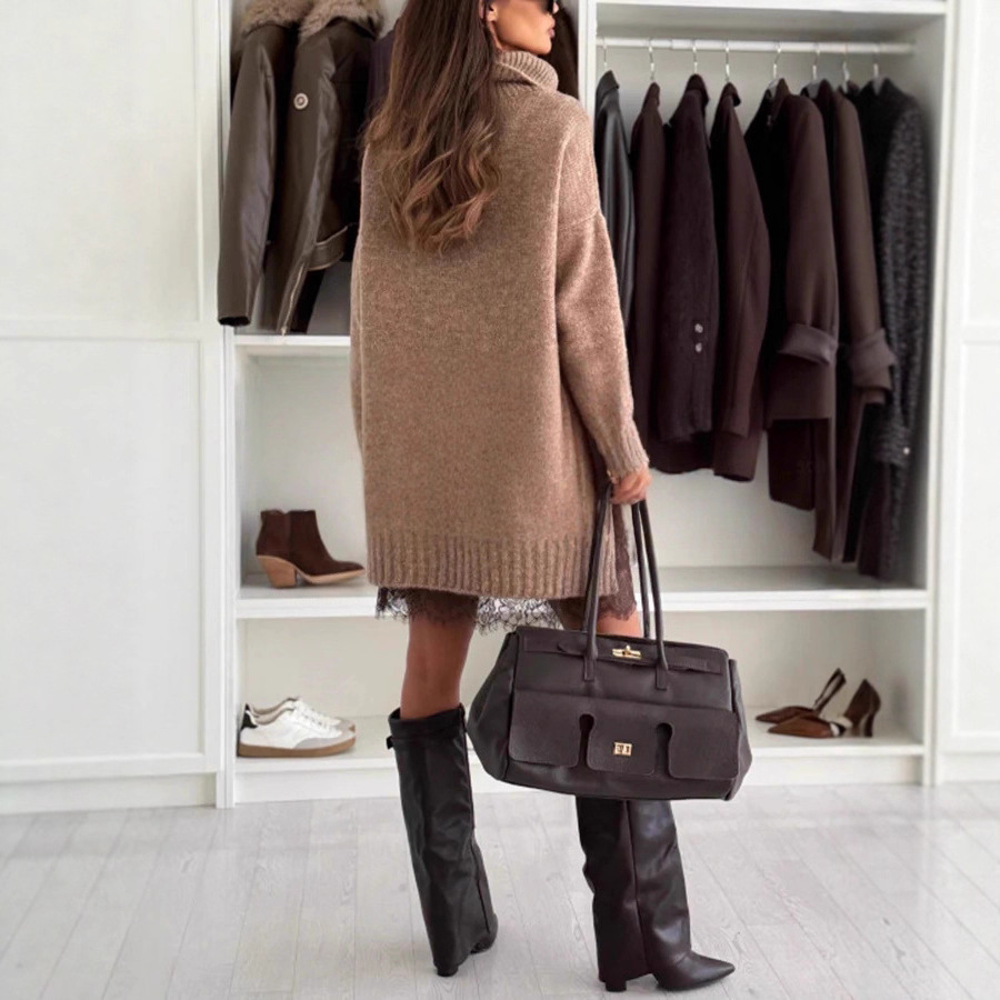 Women's Winter Knit Sweater and Dress 2-Piece Set