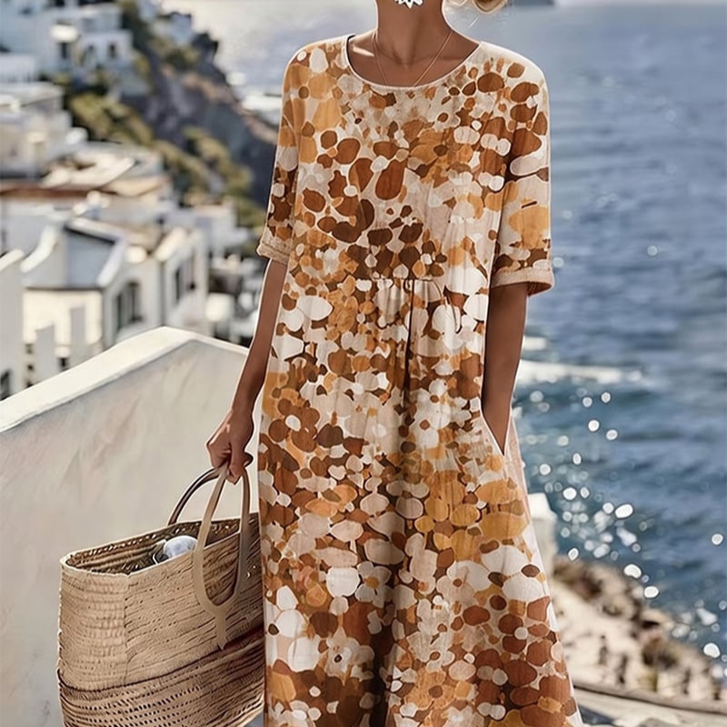 Women's Boho Floral Print Ruched Bodycon Midi Dress Sleeveless