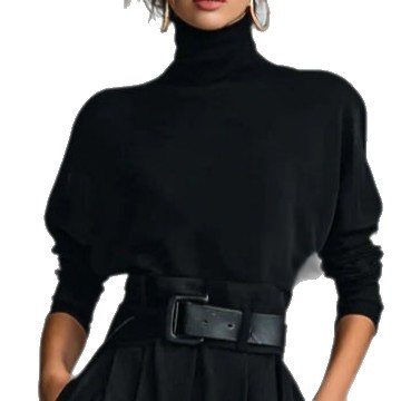 Minimalist Mercerized Cotton Long-Sleeve T-Shirt for Women Solid Color Back Seam Tee