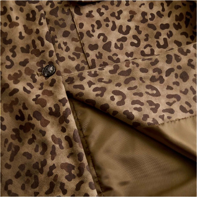 Retro Leopard Print Mid-Length Shirt Jacket