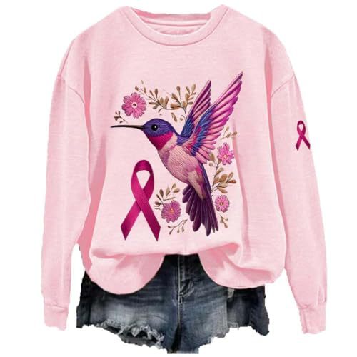 Women's Bird Sparrow Ribbon Print Sweatshirt