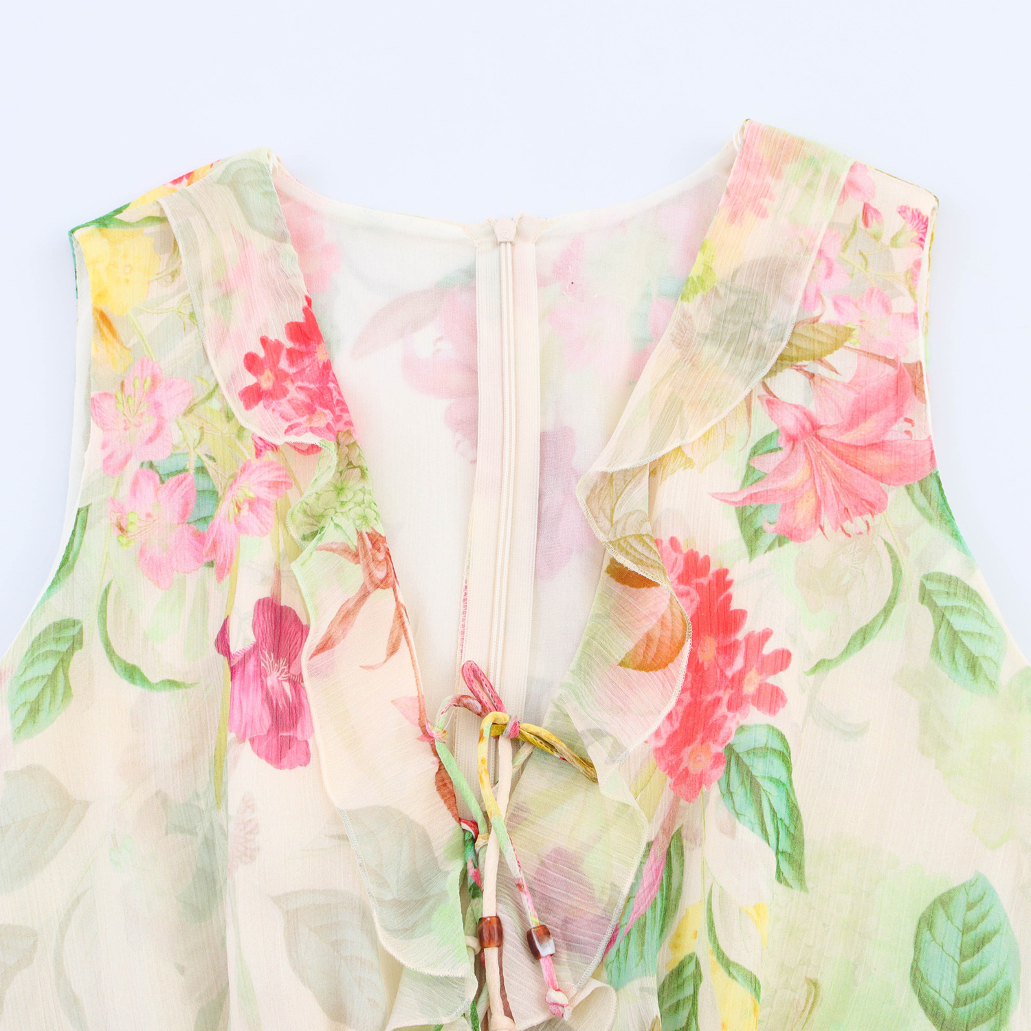 Women's Floral Print Cutout High-Waist Sleeveless Long Dress