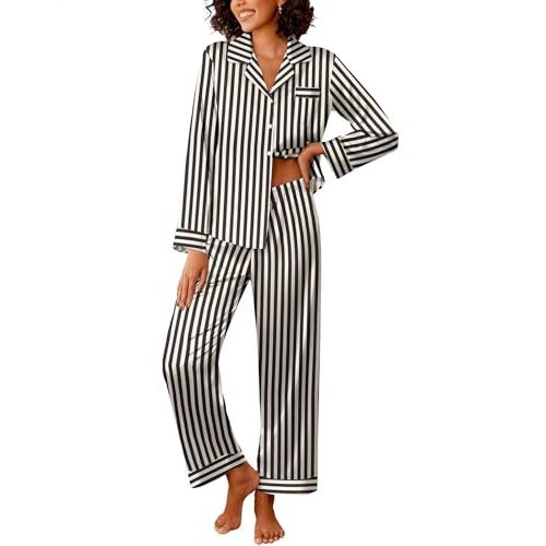 Women's Cuban Collar Zebra Print Long Sleeve Shirt Set