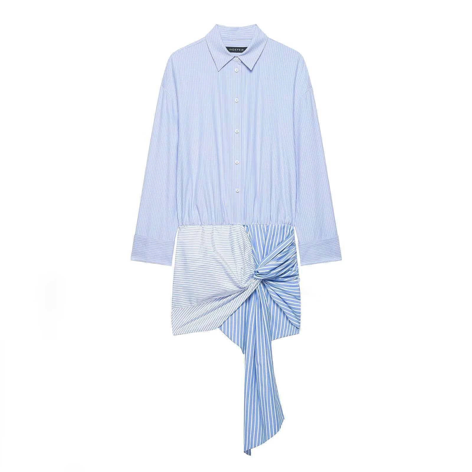Colorblock Striped Twist Waist Midi Dress