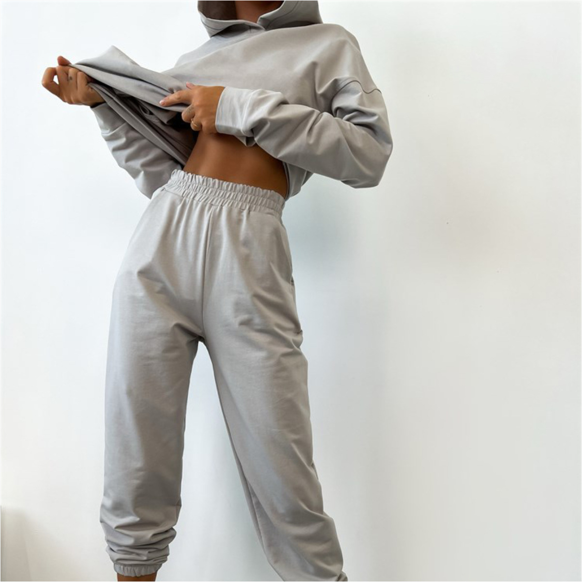Women's Hooded Sweatshirt and Pants Set Casual Sporty Two-Piece