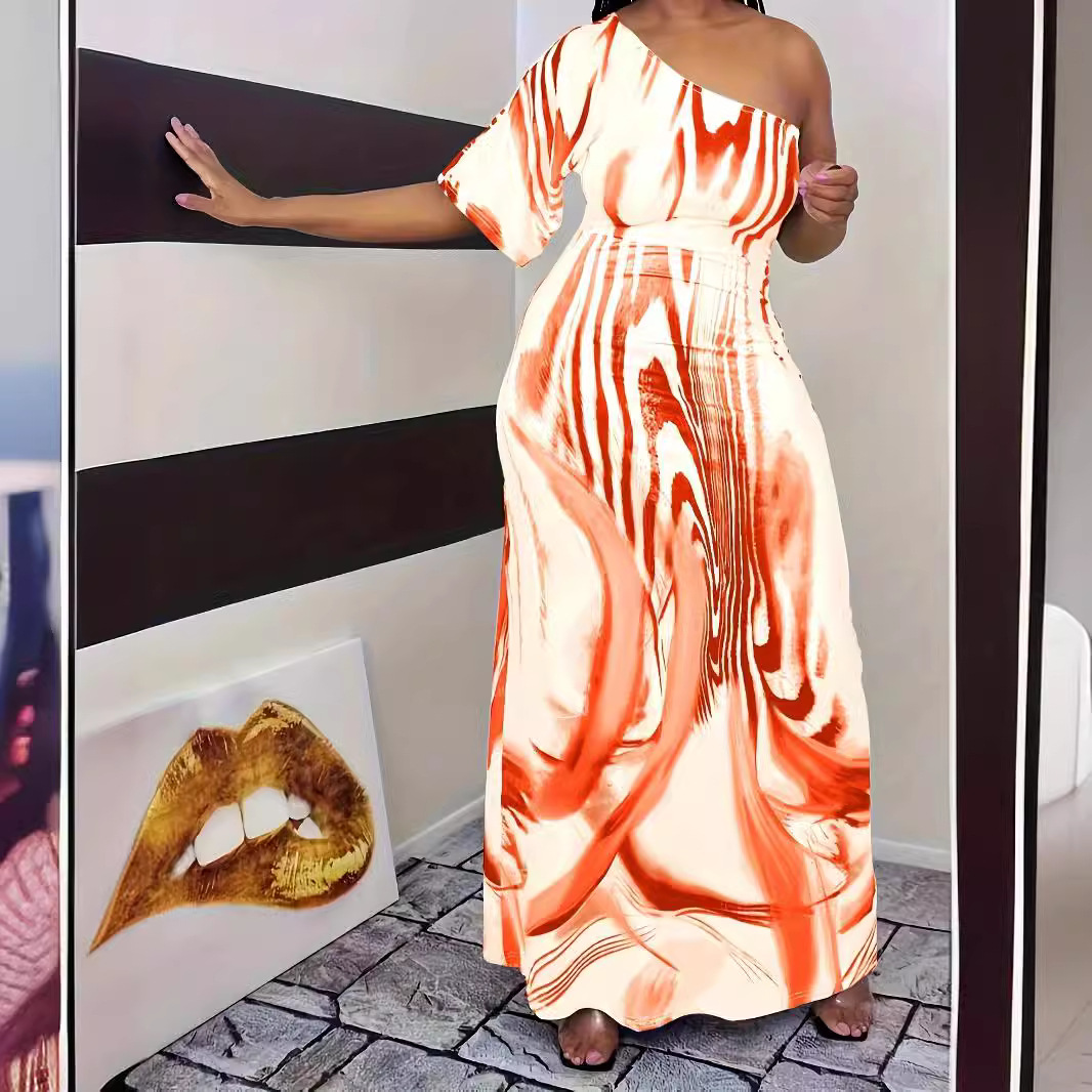 Women's One-Shoulder Cutout Bodycon Maxi Dress