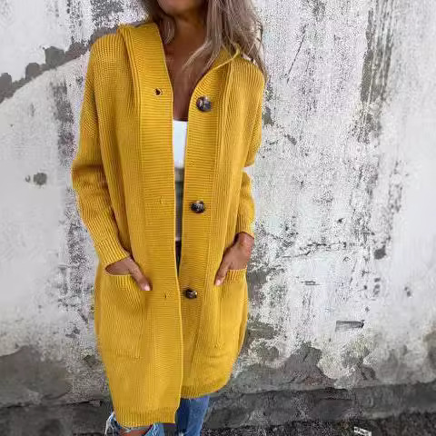 Women's Mid-Length Casual Knit Cardigan Sweater
