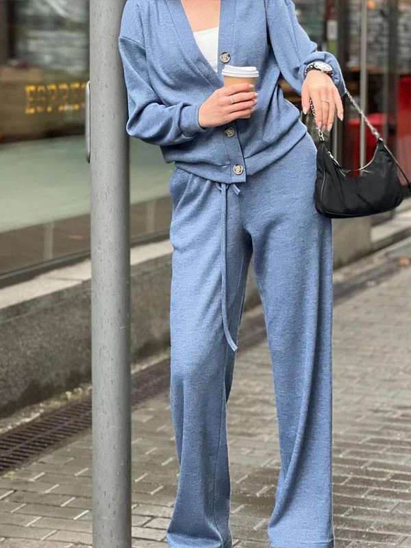Casual Comfort Jacket Cardigan and Sweatpants Set