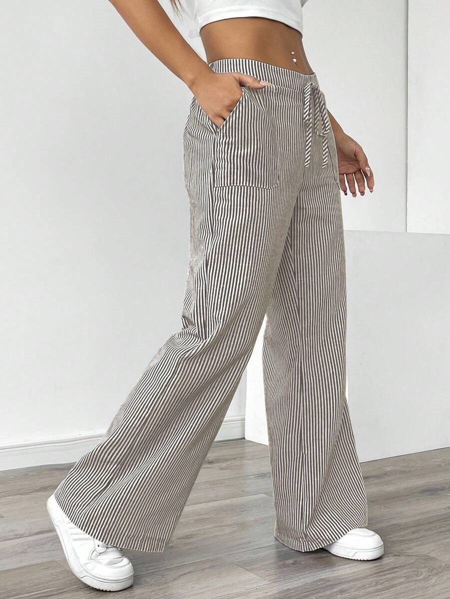Striped Wide-Leg Casual Streetwear Pants