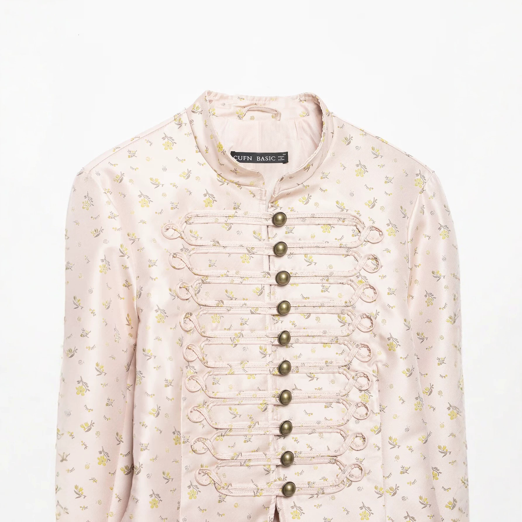 Women's Floral Stand Collar Loose Jacket