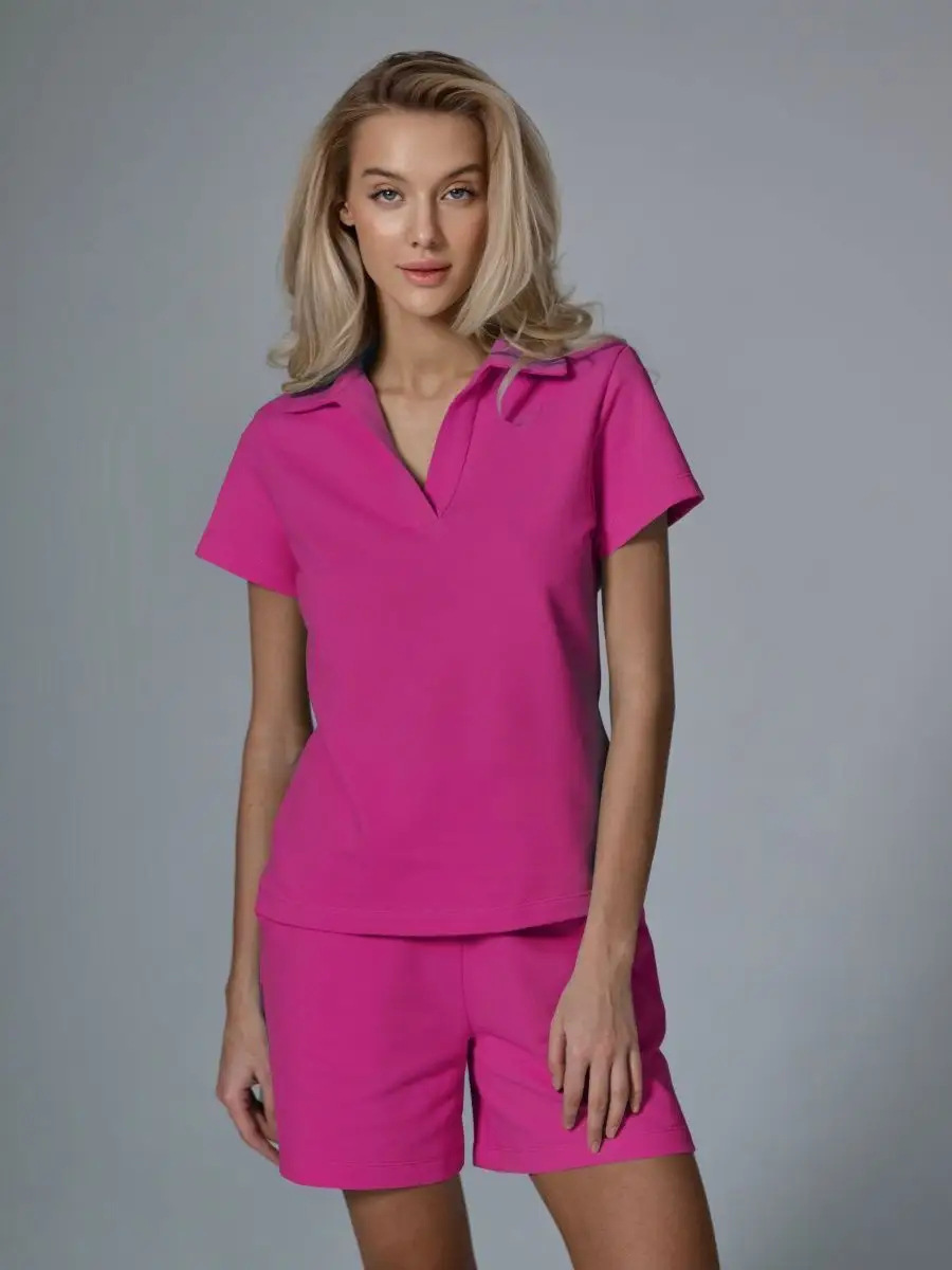 Women's Casual Summer T-Shirt Two-Piece Set Solid Color Short Sleeve