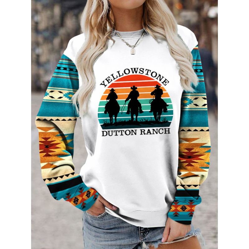 3D Print Crewneck Pullover Hoodie Women's Casual Sweatshirt