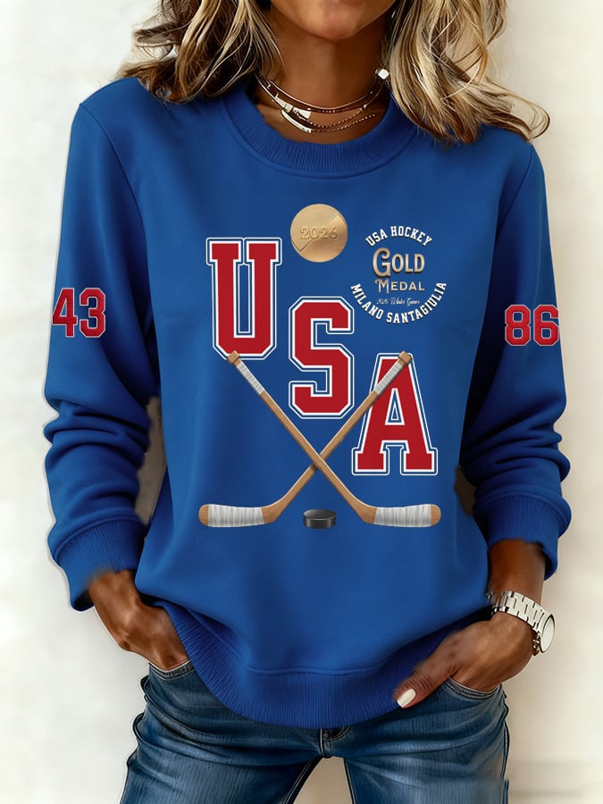 Women's USA Hockey Star Print Sweatshirt