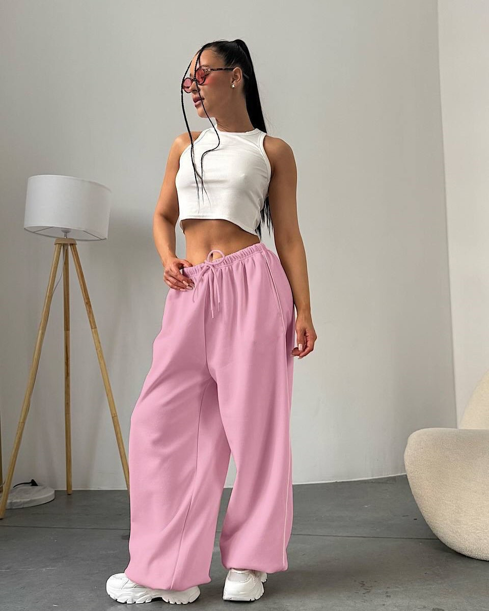 Women's Y2K Drawstring Wide-Leg Pants Streetwear