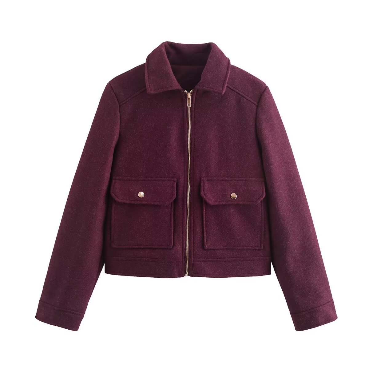 Women's Tweed Zip Jacket with Pockets