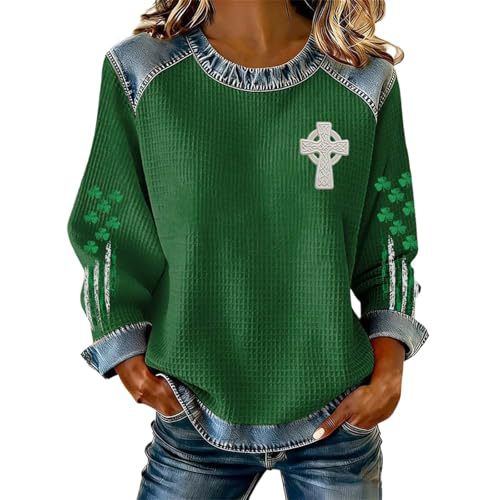 Women's Clover Tree Plant Print Crewneck Sweatshirt