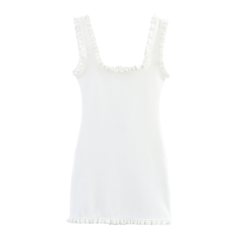 Minimalist Color-Block Slim-Fit Sleeveless Dress