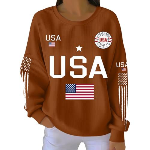 Women's American Flag Star Print Sweatshirt