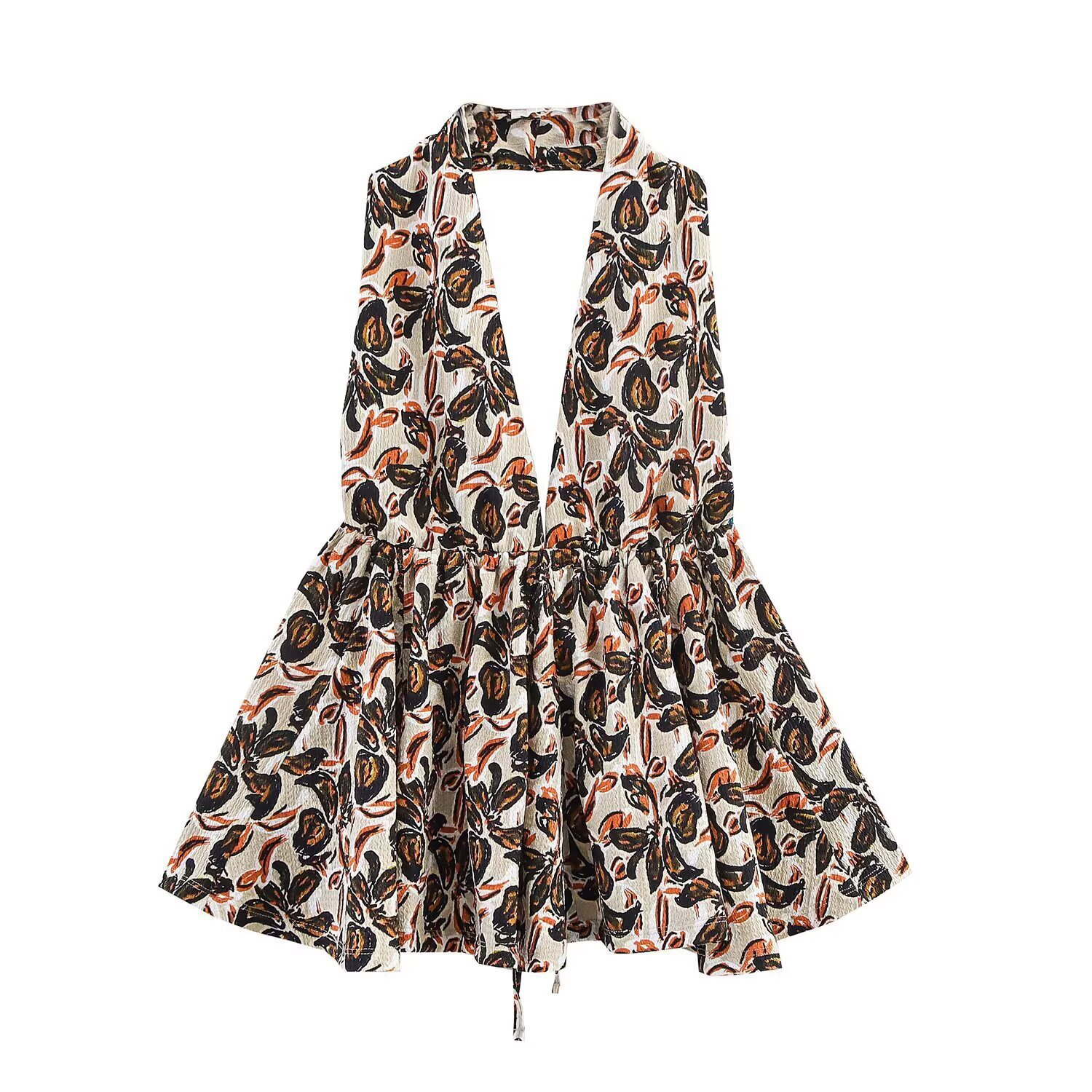 Women's Printed Halter Cami & Wide-Leg Pants Set