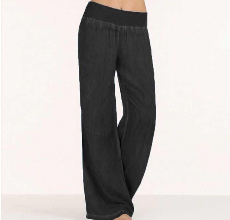 Women's Plus Size Wide-Leg Jeans Lightweight Tencel Denim Pants