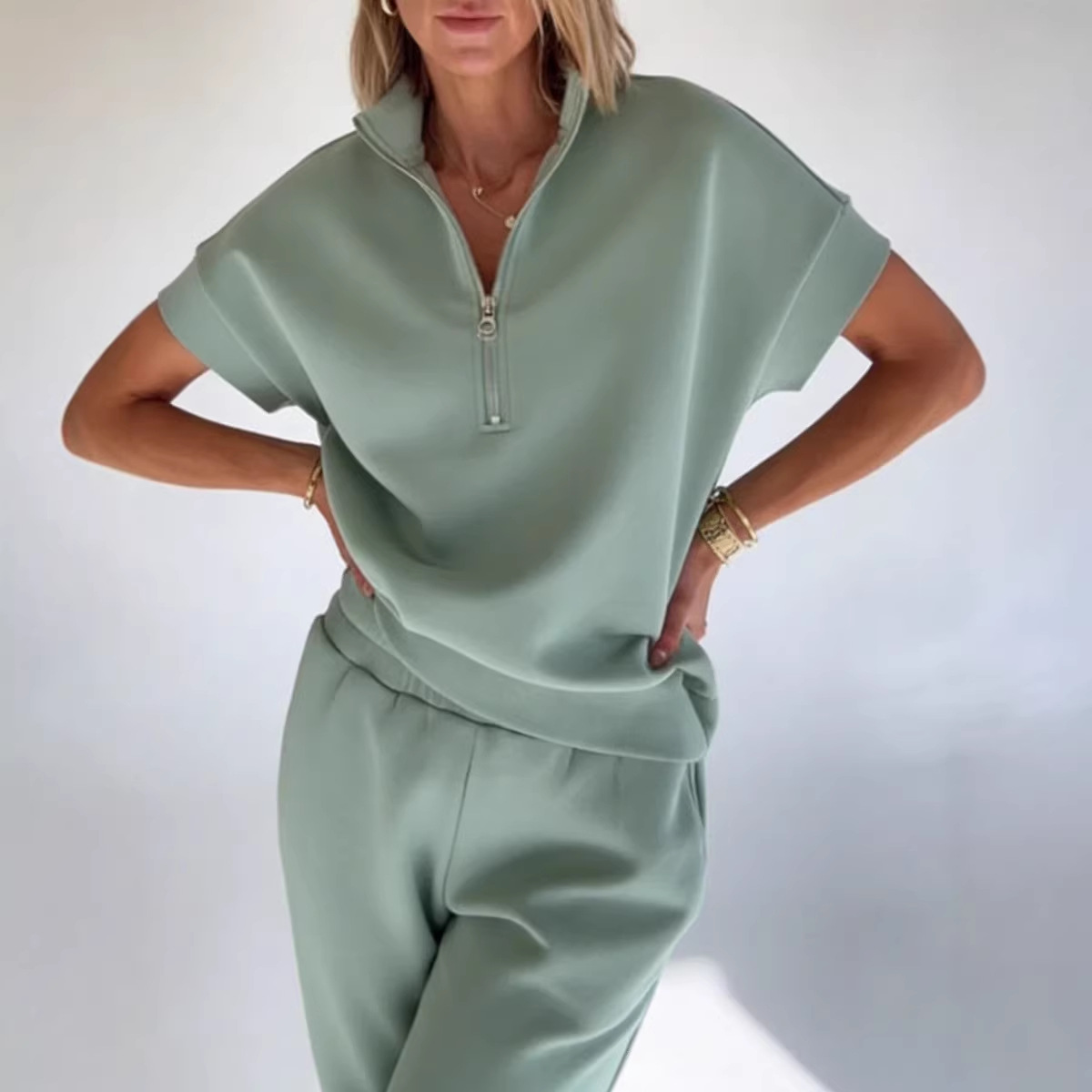 Spring Summer Casual T-Shirt and Pants Two-Piece Set