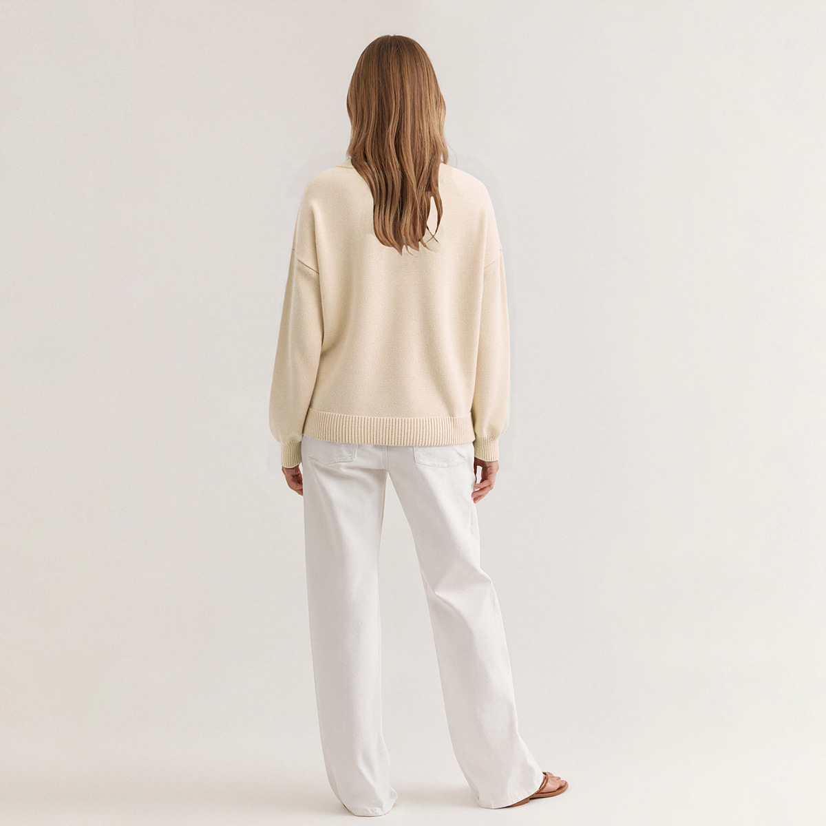 Women's Loose Crewneck Jacquard Knit Sweater