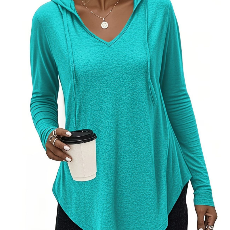 Women's Casual Hooded Long-Sleeve Sweatshirt Top