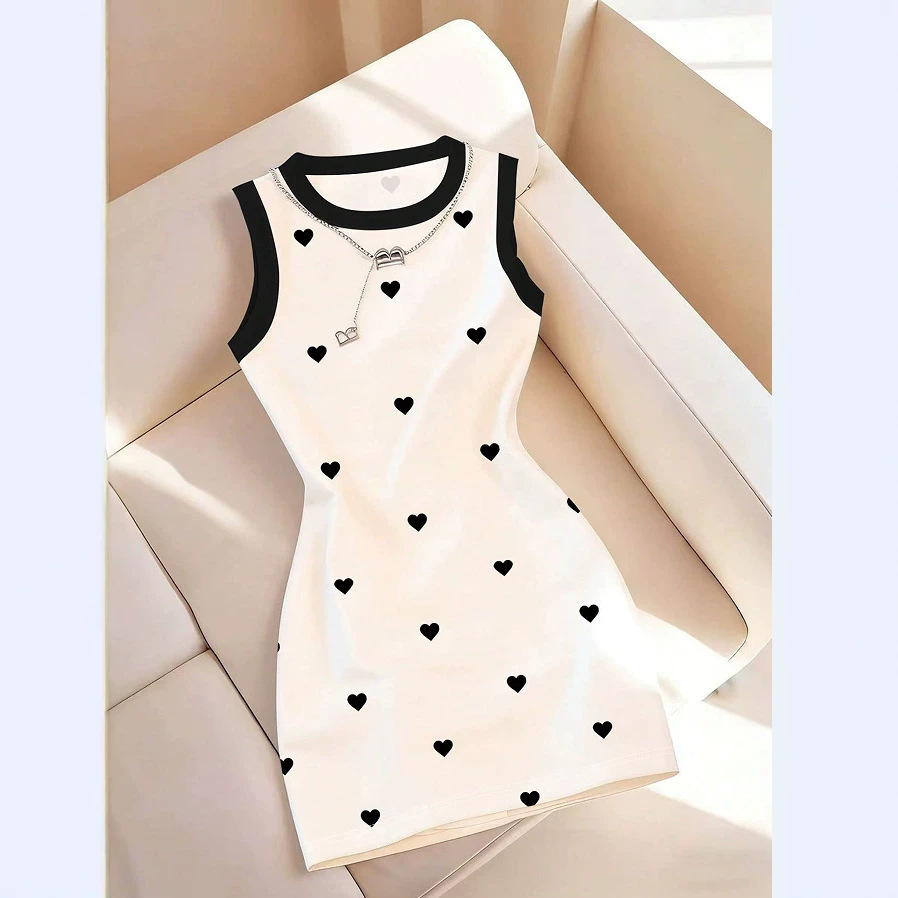 Women's Sleeveless Bodycon Mini Dress High Waist Slimming Striped